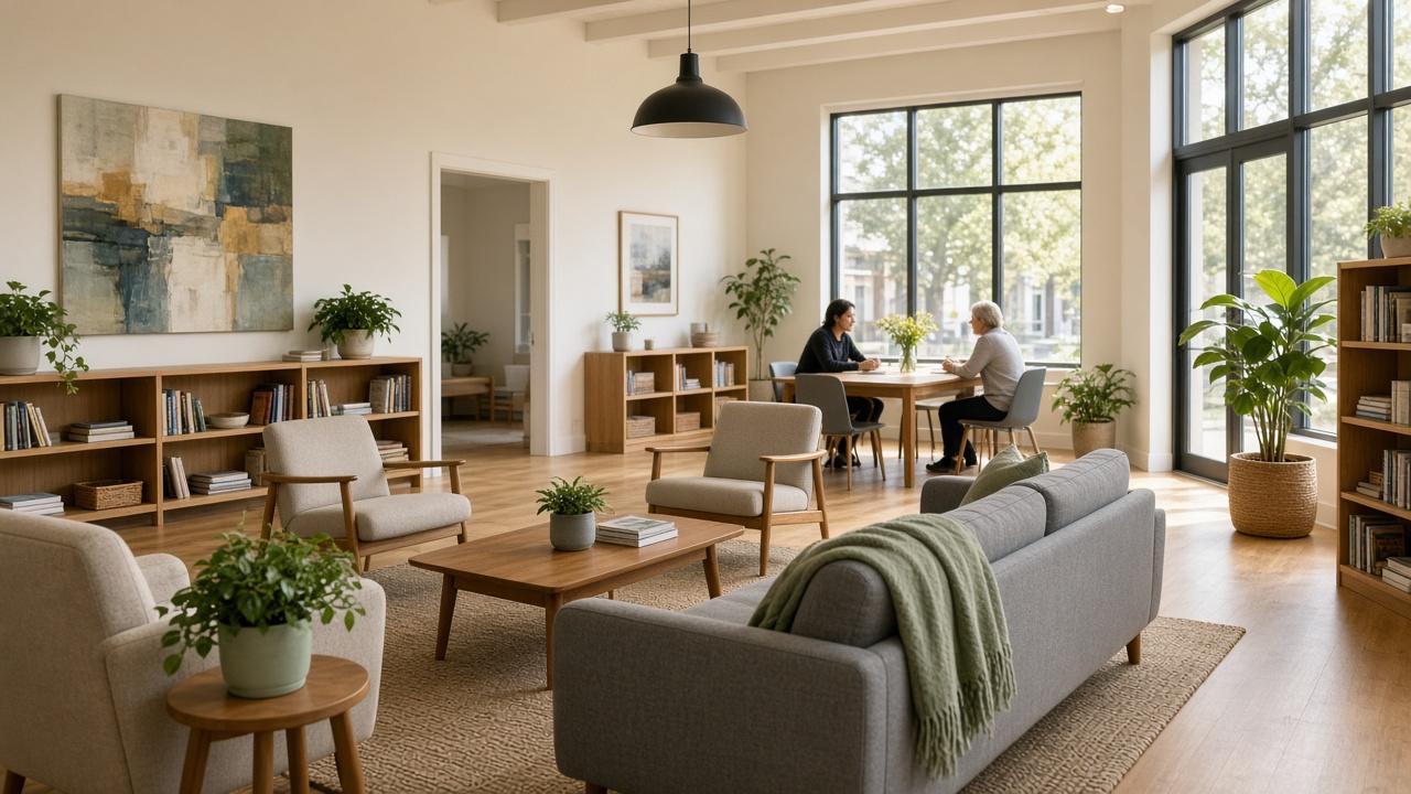 Community resource center interior used to illustrate nonprofit websites and public documents.