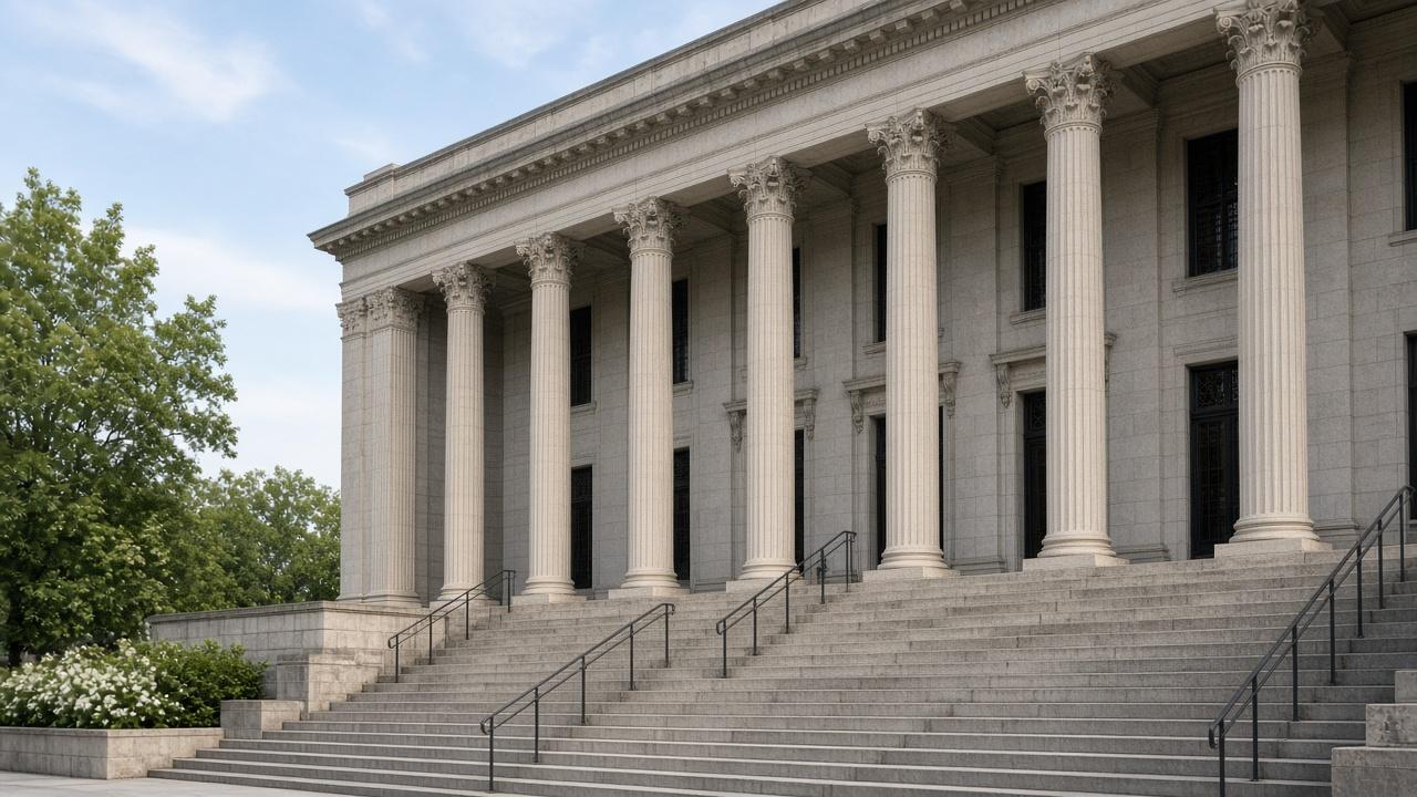 Civic building exterior used to illustrate public-sector websites and documents.
