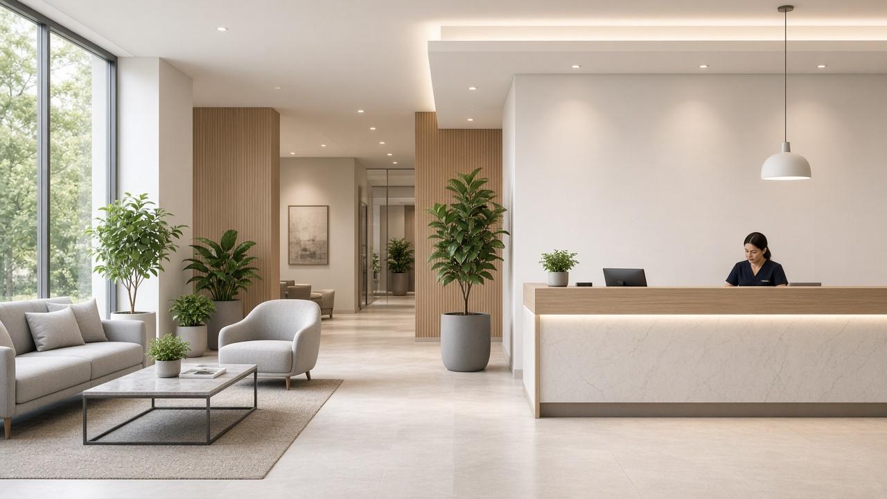 Clinic lobby used to illustrate patient-facing healthcare websites and documents.